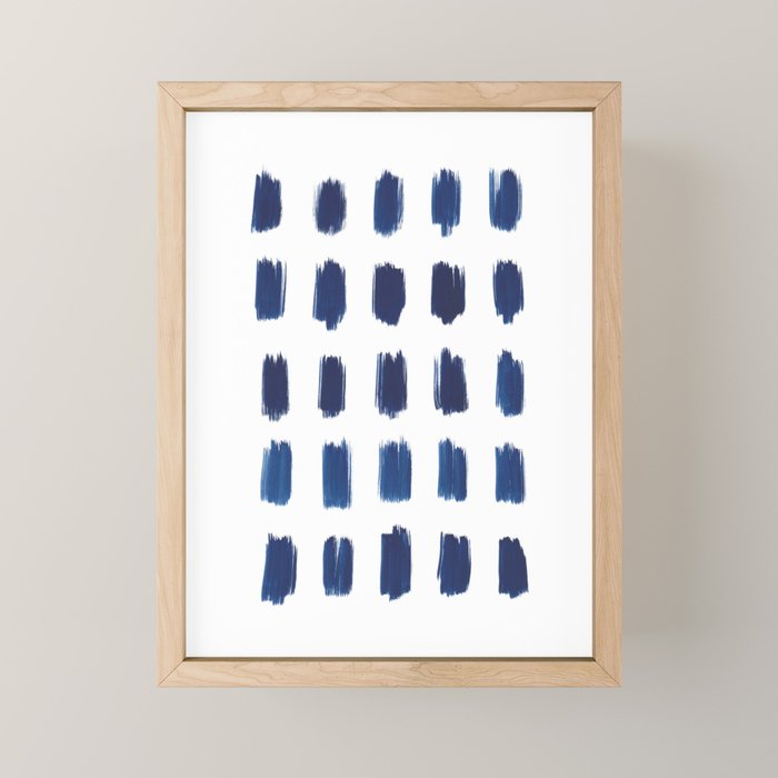 Indigo Abstract Brush Strokes | No. 6 Mini Art Print Gallery Image 1