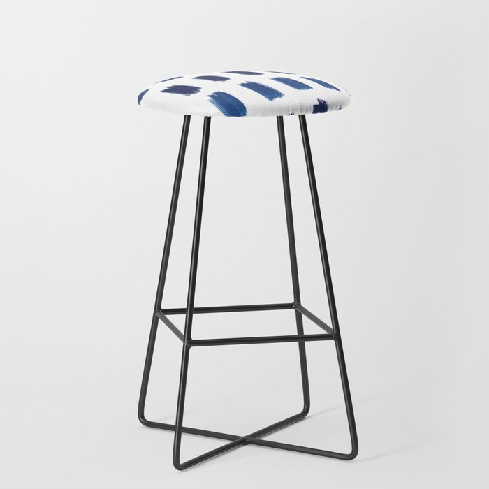 Indigo Abstract Brush Strokes | No. 6 Stool Gallery Image 1