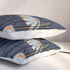 Linocut flower meadow blue Pillow Sham Gallery Image 3