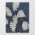 Linocut flower meadow blue Notebook Gallery Image 4