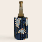 Linocut flower meadow blue Wine Chiller Gallery Image 3