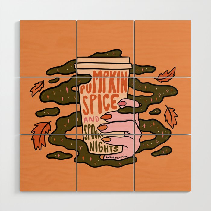 Pumpkin Spice and Spooky Nights Wood Wall Art Gallery Image 1
