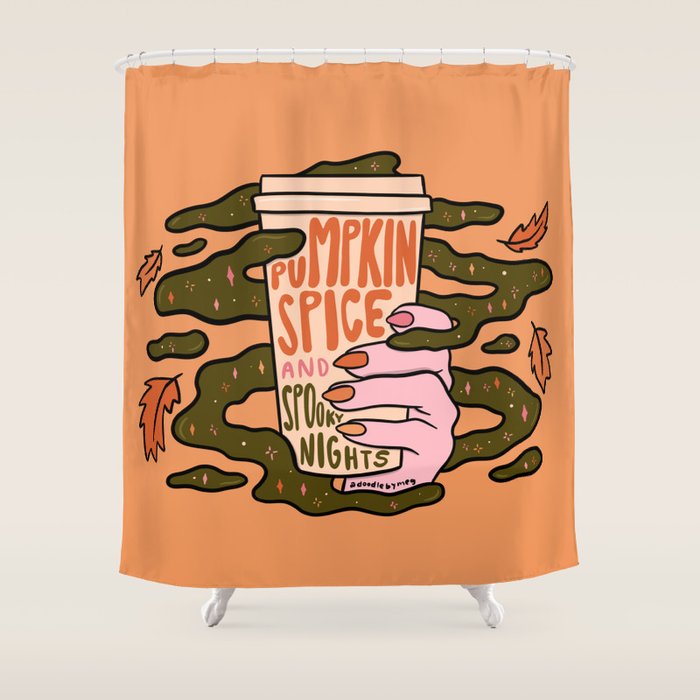 Pumpkin Spice and Spooky Nights Shower Curtain Gallery Image 1