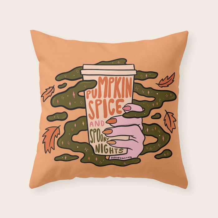 Pumpkin Spice and Spooky Nights Throw Pillow Gallery Image 6