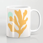 Simple Orange Leaf on Aqua Sun - cut-outs 3  Coffee Mug Gallery Image 1