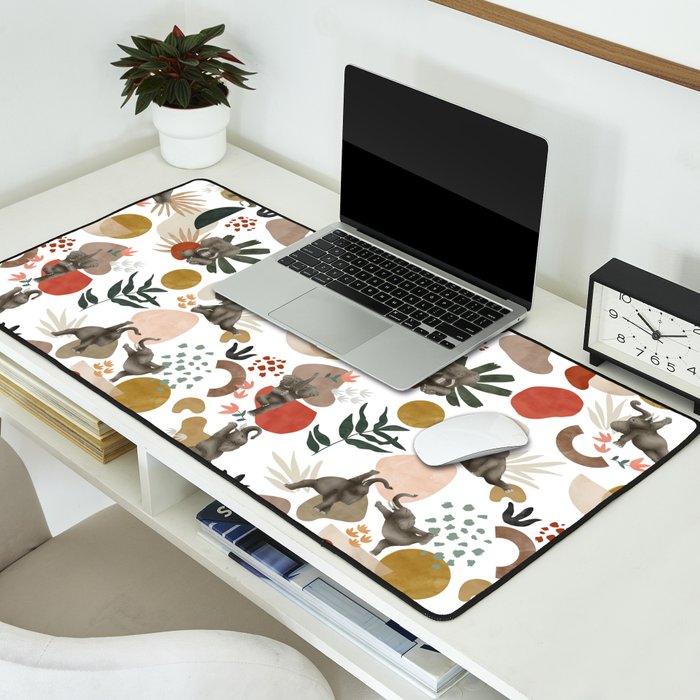 Elephant yoga 01 Desk Mat Gallery Image 2