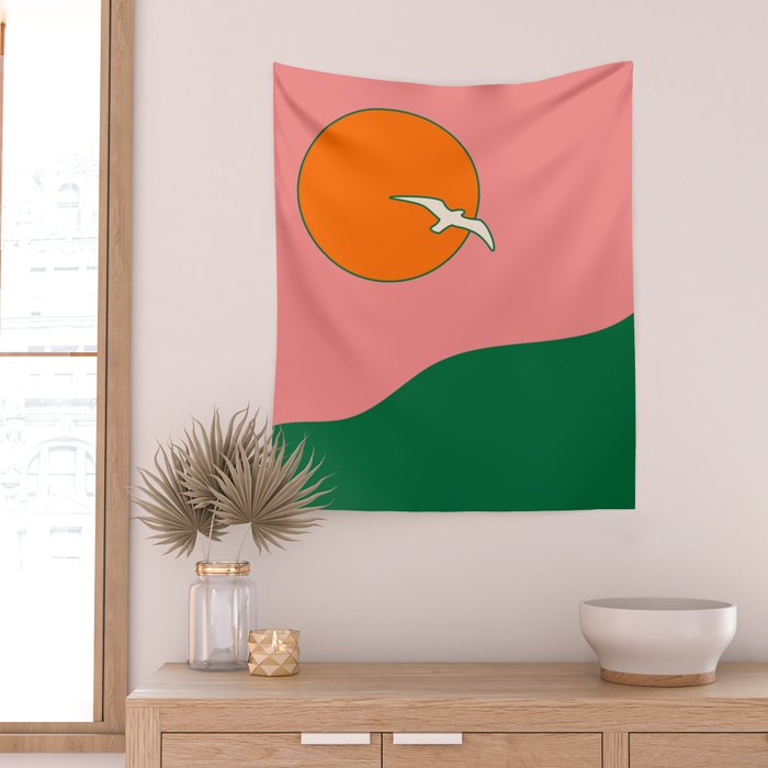 Soar - Pink Wall Tapestry Gallery Image 2