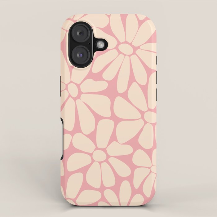 Retro Floral - Pink and Cream iPhone Case Gallery Image 1