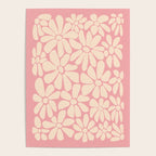 Retro Floral - Pink and Cream Poster Gallery Image 4