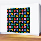Colorful diverse people face cartoon pattern Wall Mural Gallery Image 2