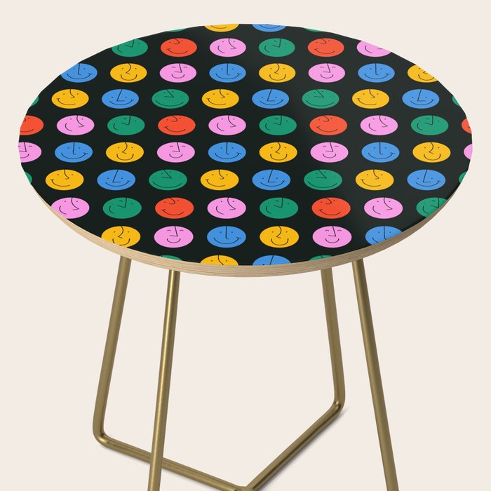 Colorful diverse people face cartoon pattern Side Table Gallery Image 2