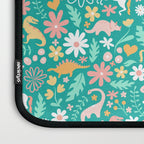 Dinosaurs + Unicorns on Teal Laptop Sleeve Gallery Image 3