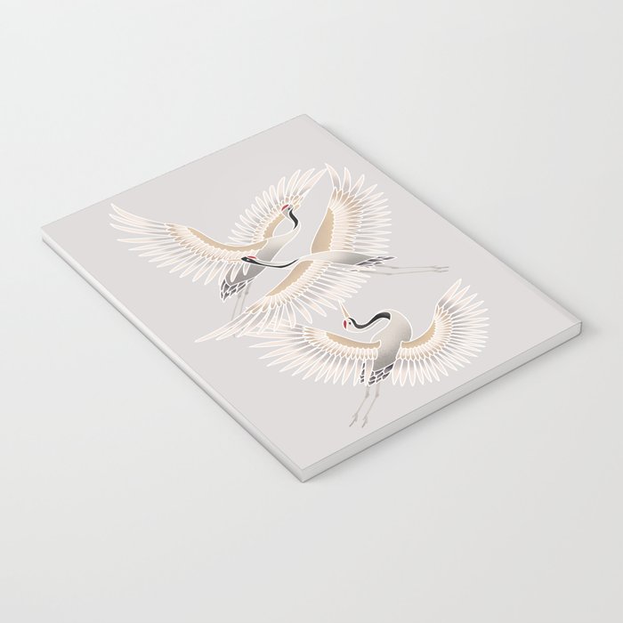 traditional Japanese cranes bright illustration Notebook Gallery Image 3