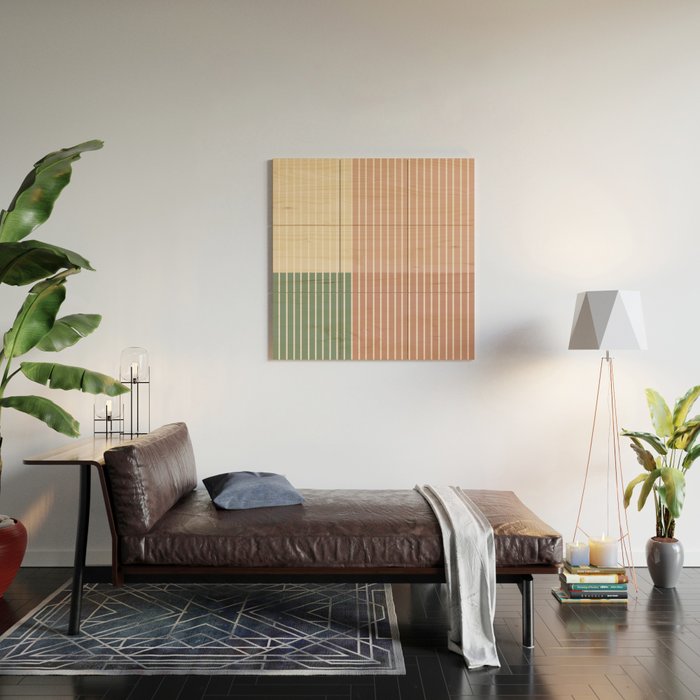 Color Block Line Abstract XXIII Wood Wall Art Gallery Image 2