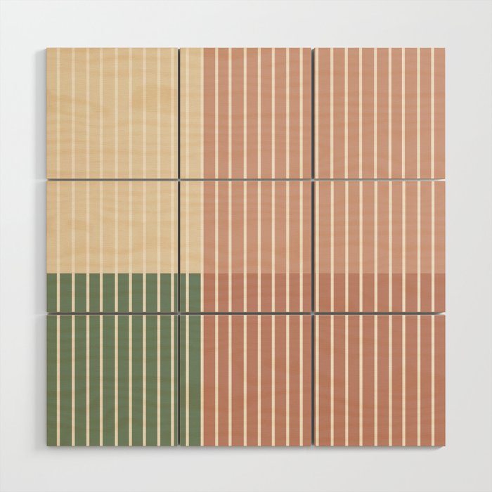 Color Block Line Abstract XXIII Wood Wall Art Gallery Image 1