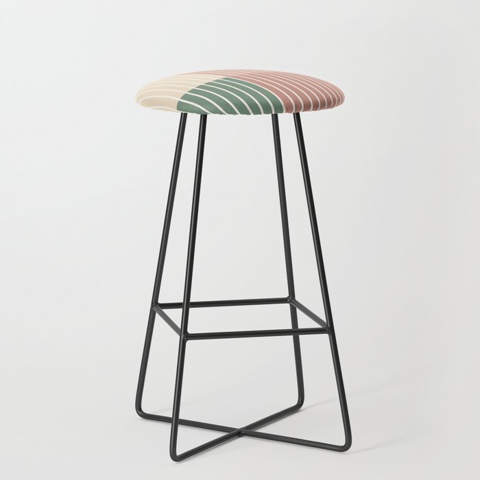 Color Block Line Abstract XXIII Stool Gallery Image 1