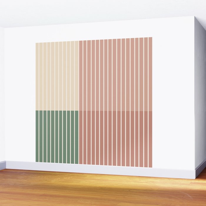 Color Block Line Abstract XXIII Wall Mural Gallery Image 2