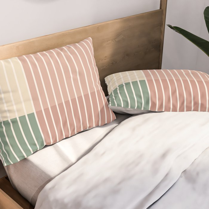 Color Block Line Abstract XXIII Pillow Sham Gallery Image 2