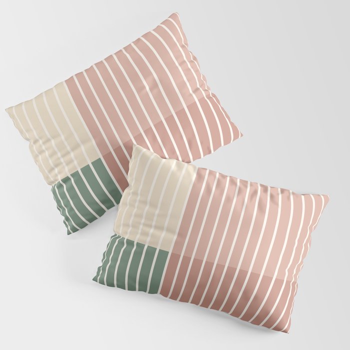 Color Block Line Abstract XXIII Pillow Sham Gallery Image 3