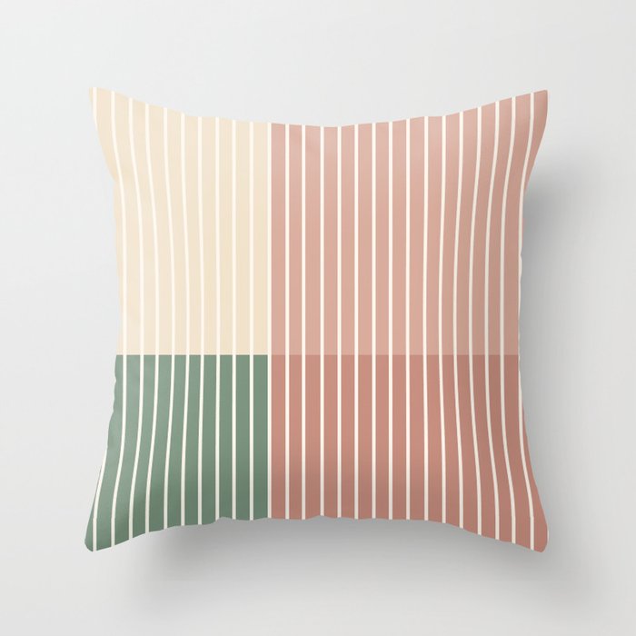 Color Block Line Abstract XXIII Throw Pillow Gallery Image 1
