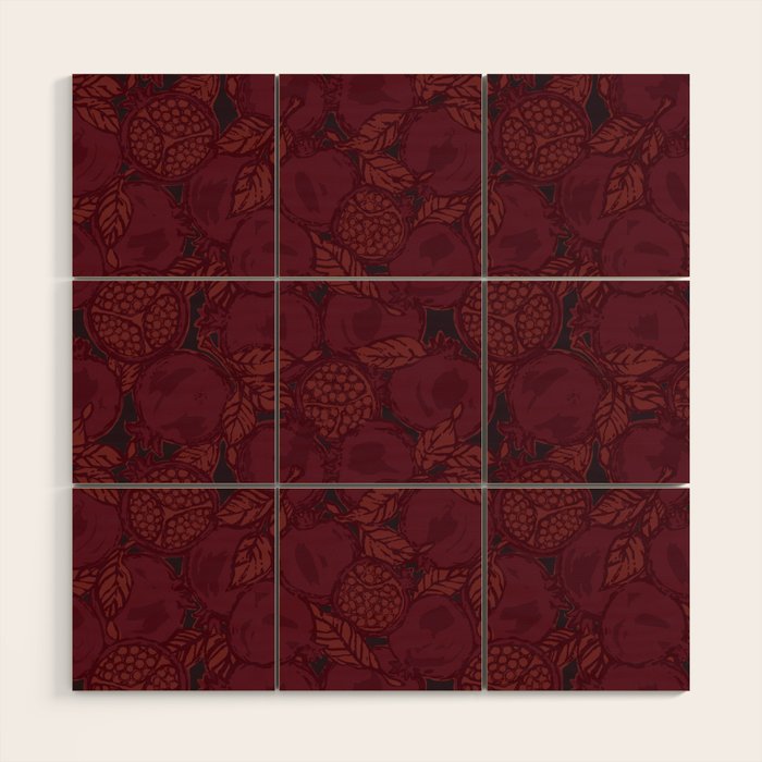 Red Pomegranates Wood Wall Art Gallery Image 1