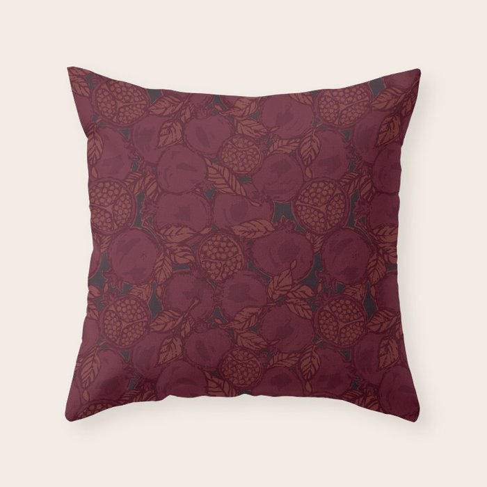 Red Pomegranates Throw Pillow Gallery Image 1