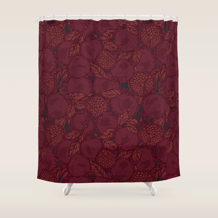 Red Pomegranates Shower Curtain Gallery Image 1