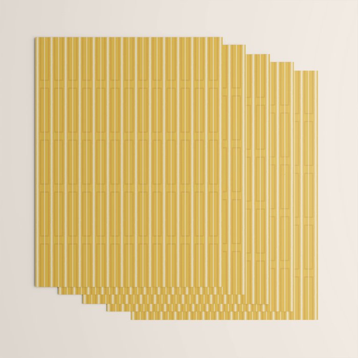 Minimalist Geometric Mustard Yellow Geo Box Striped Pattern Wrapping Paper Gallery Image 3