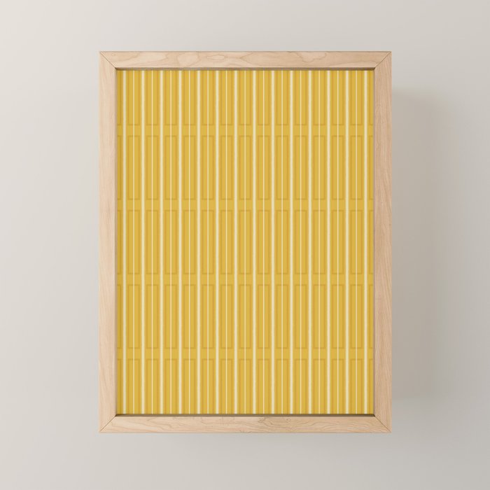 Minimalist Geometric Mustard Yellow Geo Box Striped Pattern Mini Art Print Gallery Image 1