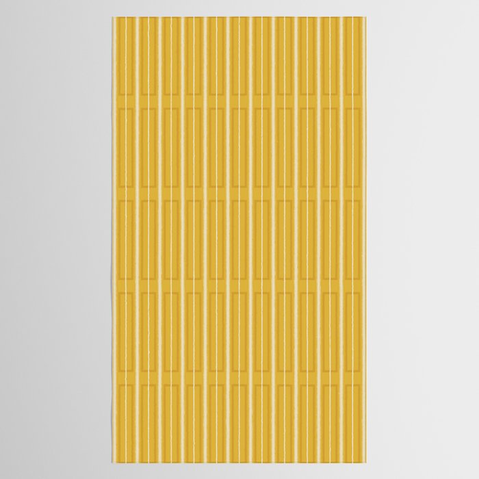 Minimalist Geometric Mustard Yellow Geo Box Striped Pattern Tablecloth Gallery Image 2