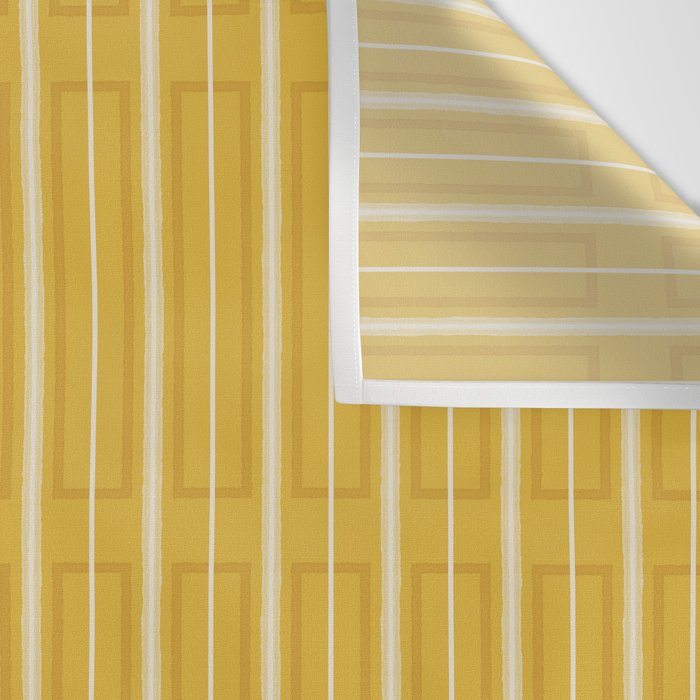 Minimalist Geometric Mustard Yellow Geo Box Striped Pattern Wall Tapestry Gallery Image 3
