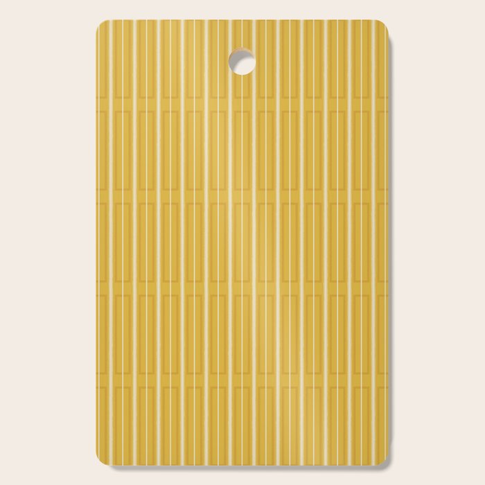 Minimalist Geometric Mustard Yellow Geo Box Striped Pattern Cutting Board Gallery Image 1