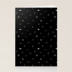 Southwestern Symbolic Pattern in Black & Cream Stationery Card Gallery Image 2