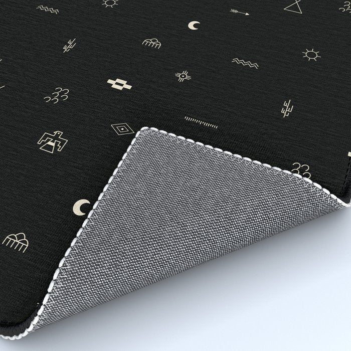 Southwestern Symbolic Pattern in Black & Cream Rug Gallery Image 4