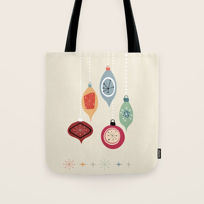 Retro Christmas Baubles Tote Bag Gallery Image 1