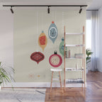 Retro Christmas Baubles Wall Mural Gallery Image 1