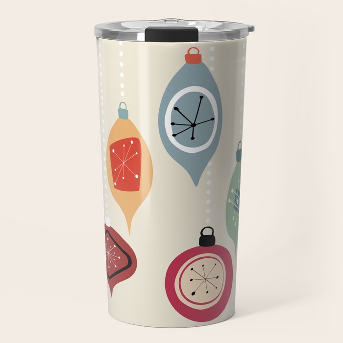 Retro Christmas Baubles Travel Mug Gallery Image 1