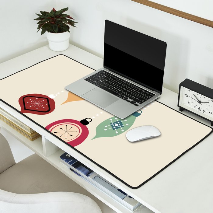 Retro Christmas Baubles Desk Mat Gallery Image 2