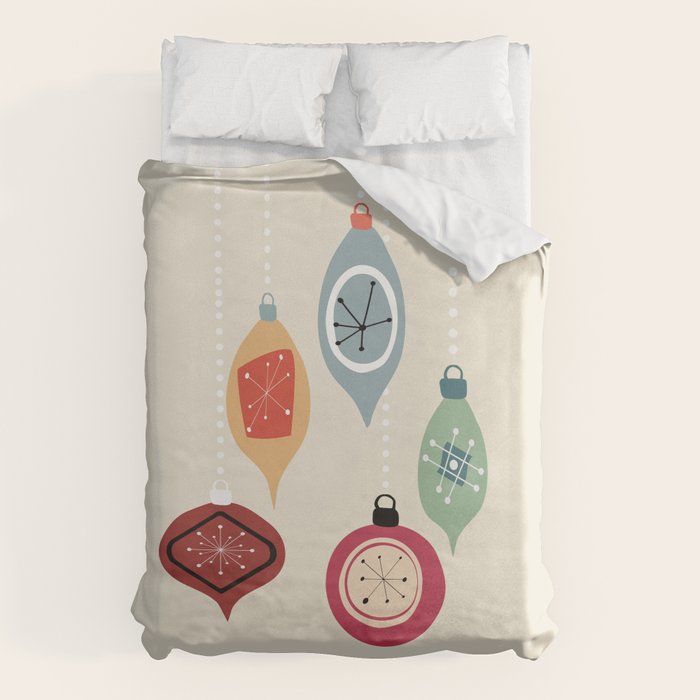 Retro Christmas Baubles Duvet Cover Gallery Image 1