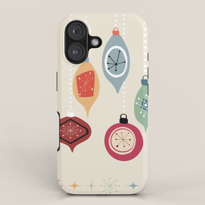 Retro Christmas Baubles iPhone Case Gallery Image 1