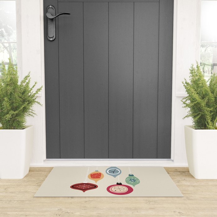 Retro Christmas Baubles Welcome Mat Gallery Image 3