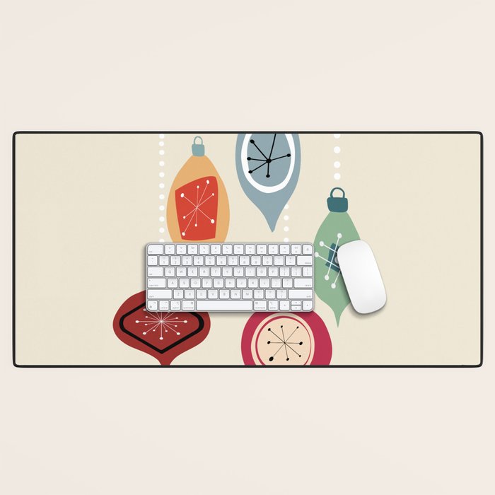 Retro Christmas Baubles Desk Mat Gallery Image 1