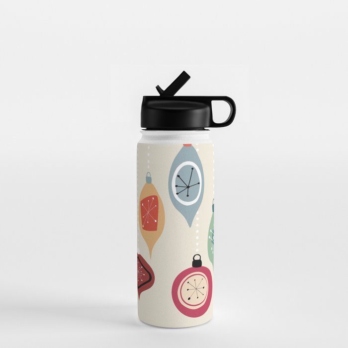 Retro Christmas Baubles Water Bottle Gallery Image 1