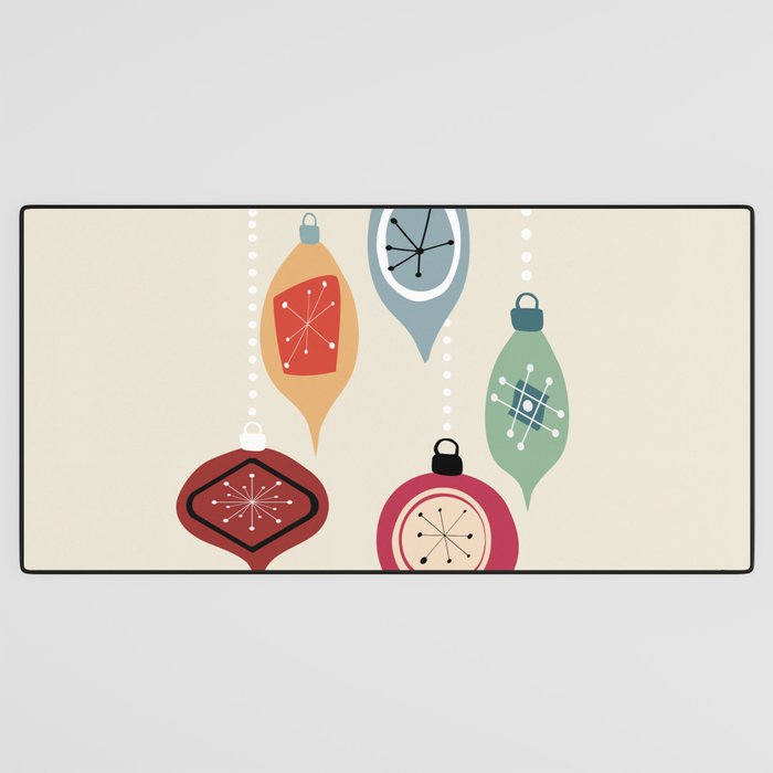 Retro Christmas Baubles Desk Mat Gallery Image 3