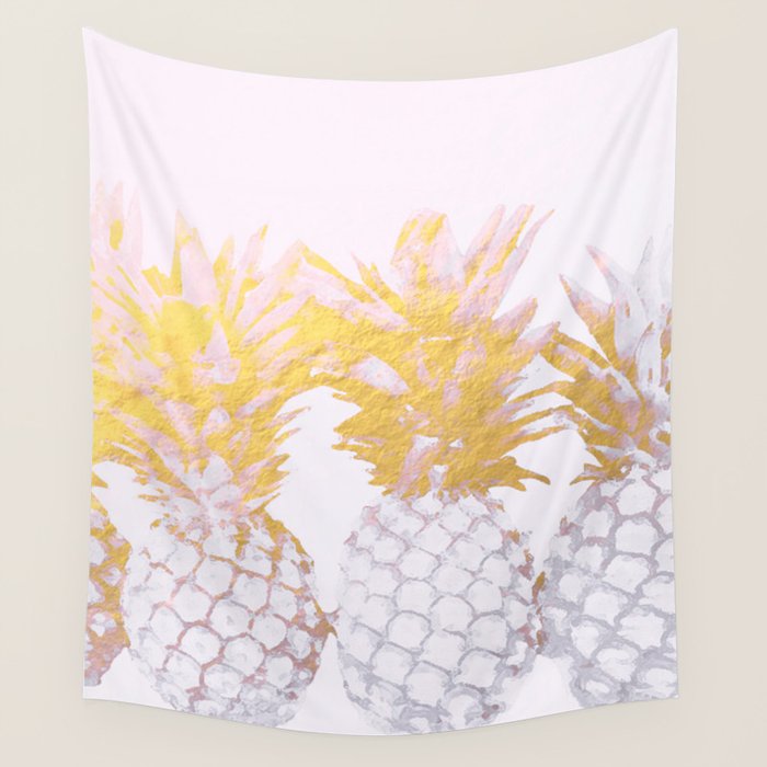 Golden pineapples Wall Tapestry Gallery Image 1