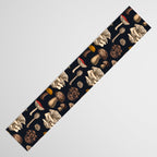 Wild Mushrooms  on graphite black Table Runner Gallery Image 3