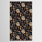 Wild Mushrooms  on graphite black Tablecloth Gallery Image 2