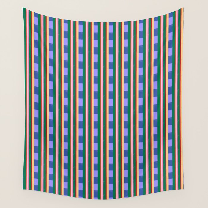 Woven Color Block Stripes Wall Tapestry Gallery Image 4