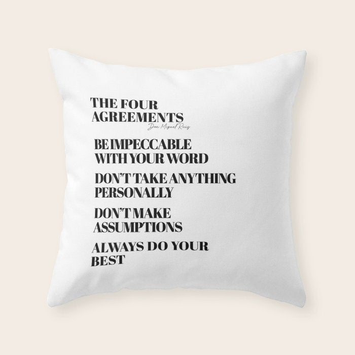 the four agreements Throw Pillow Gallery Image 6