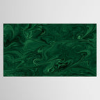 Modern Cotemporary Emerald Green Abstract Tablecloth Gallery Image 2